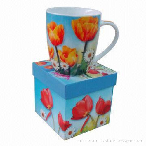 12oz Bullet/New Bone/China Mug with Tulip Designs, Customized Designs Accepted